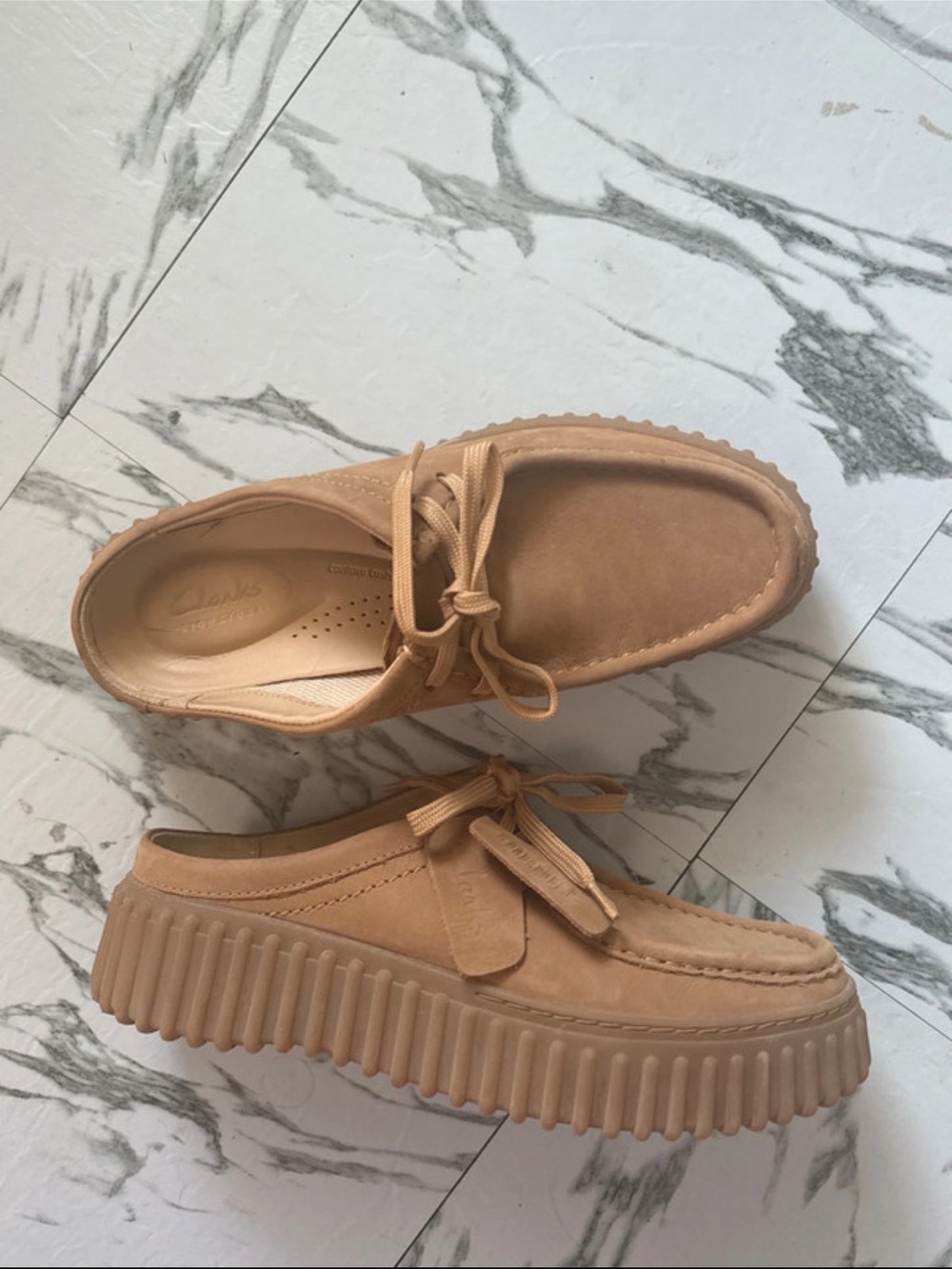 Women’s Clarks Platform Creeper Loafers in Tan Torhill - Picture 2 of 11